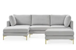 Outlet Adams Chaise Sectional Sofa with Ottoman Living Room Sets|Living Room Sets