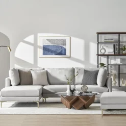 Outlet Adams Chaise Sectional Sofa with Ottoman Living Room Sets|Living Room Sets