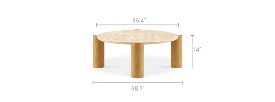 Online Albie Travertine Round Coffee Table Coffee Tables
