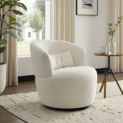 Best Amber Bouclé Swivel Chair, Snow Armchairs And Accent Chairs