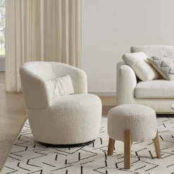 Best Amber Bouclé Swivel Chair, Snow Armchairs And Accent Chairs