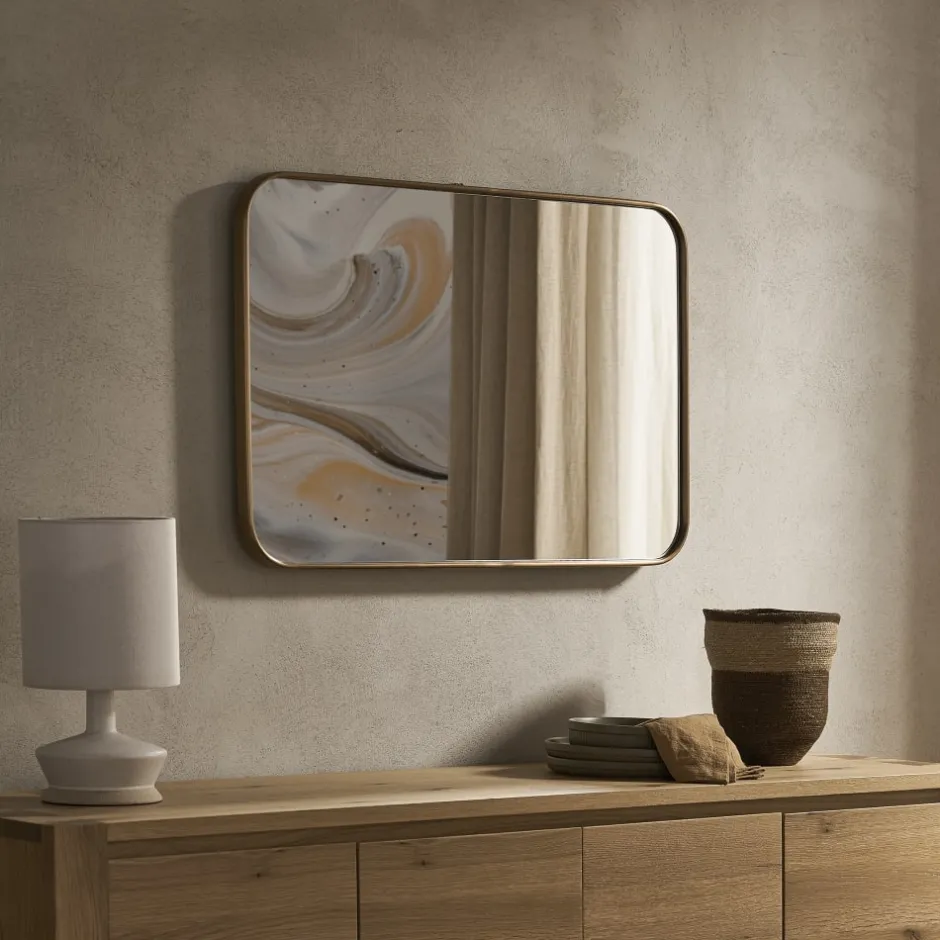 Outlet Aria Rounded Rectangle Wall Mirror Wall & Floor Mirrors|Small Bedroom Furniture
