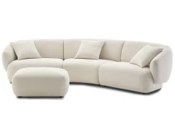 Clearance Auburn Performance Fabric Curve Sofa with Ottoman Living Room Sets|Living Room Sets