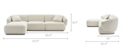 Sale Auburn Performance Fabric Chaise Sectional Sofa Sectional Sofas