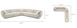 Sale Auburn Performance Fabric Extended L-Shape Sectional Sofa Sectional Sofas