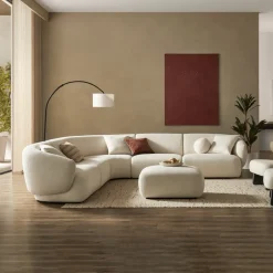 Sale Auburn Performance Fabric L-Shape Sectional Sofa with Ottoman Living Room Sets|Living Room Sets