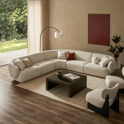 Sale Auburn Performance Fabric L-Shape Sectional Sofa with Ottoman Living Room Sets|Living Room Sets