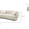 Sale Auburn Performance Fabric Curve L-Shape Sectional Sofa Sectional Sofas