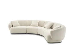 Sale Auburn Performance Fabric Curve L-Shape Sectional Sofa Sectional Sofas