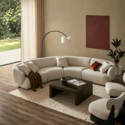 Sale Auburn Performance Fabric Curve L-Shape Sectional Sofa Sectional Sofas