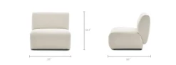 Fashion Auburn Performance Fabric Armless Sofa Armchairs And Accent Chairs|Modular Sofas