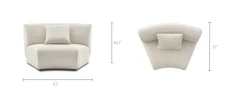 Online Auburn Performance Fabric Curve Wedge Sofa Armchairs And Accent Chairs|Modular Sofas