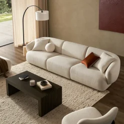 Best Auburn Performance Fabric Extended Sofa 3 Seater Sofas