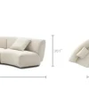 Clearance Auburn Performance Fabric Armless Curve Sofa 3 Seater Sofas