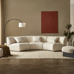 Clearance Auburn Performance Fabric Armless Curve Sofa 3 Seater Sofas