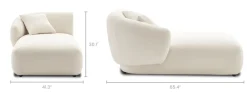 Hot Auburn Performance Fabric Left Arm Chaise Modular Sofas|Loveseats