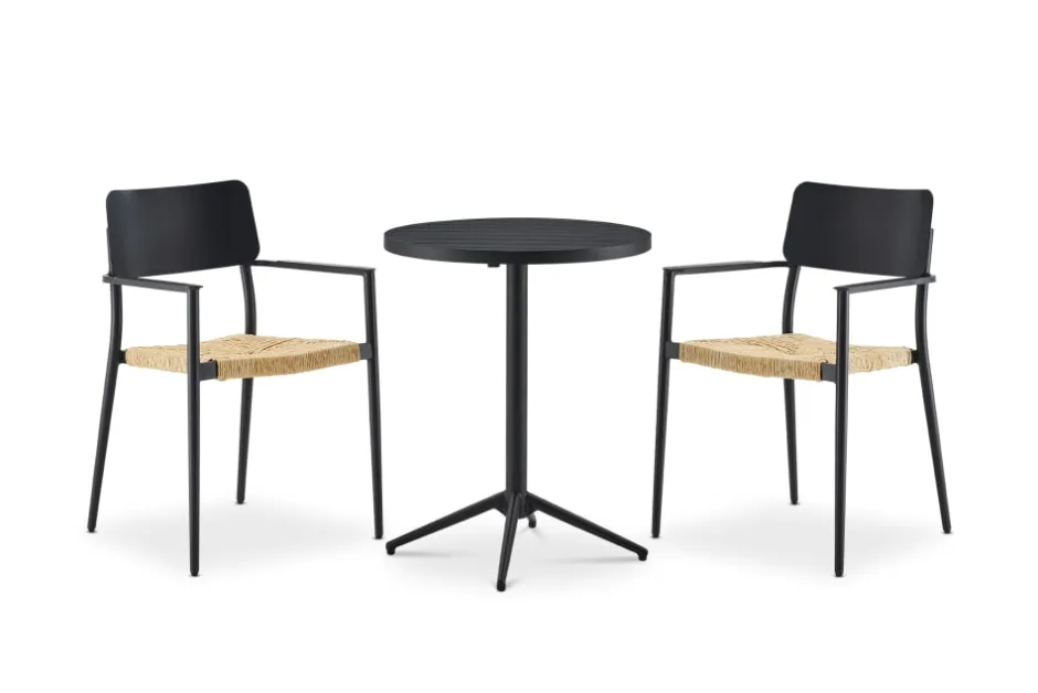 New Bistro Round Foldable Table with 2 Newport Chairs Set Small Outdoor Furniture|Outdoor Chairs & Bar Stools