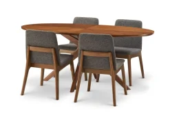 Fashion Brighton Oval Dining Table with 4 Carrie Chairs Dining Room Furniture Sets|Dining Room Sets