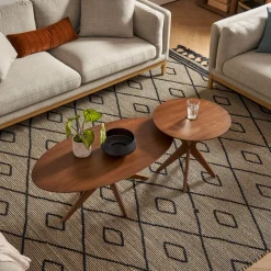 Sale Bristol Coffee Table Set, Walnut Coffee Tables|Small Living Room Furniture