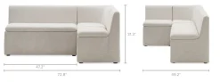 Sale Callie Slipcovered L-Shape Storage Banquette Benches