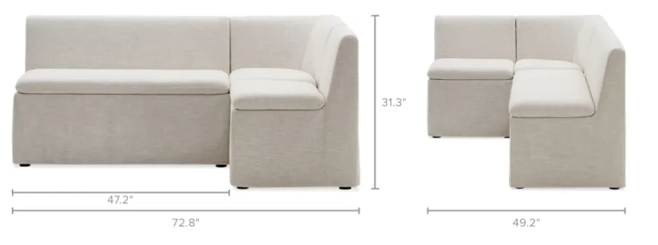 Sale Callie Slipcovered L-Shape Storage Banquette Benches