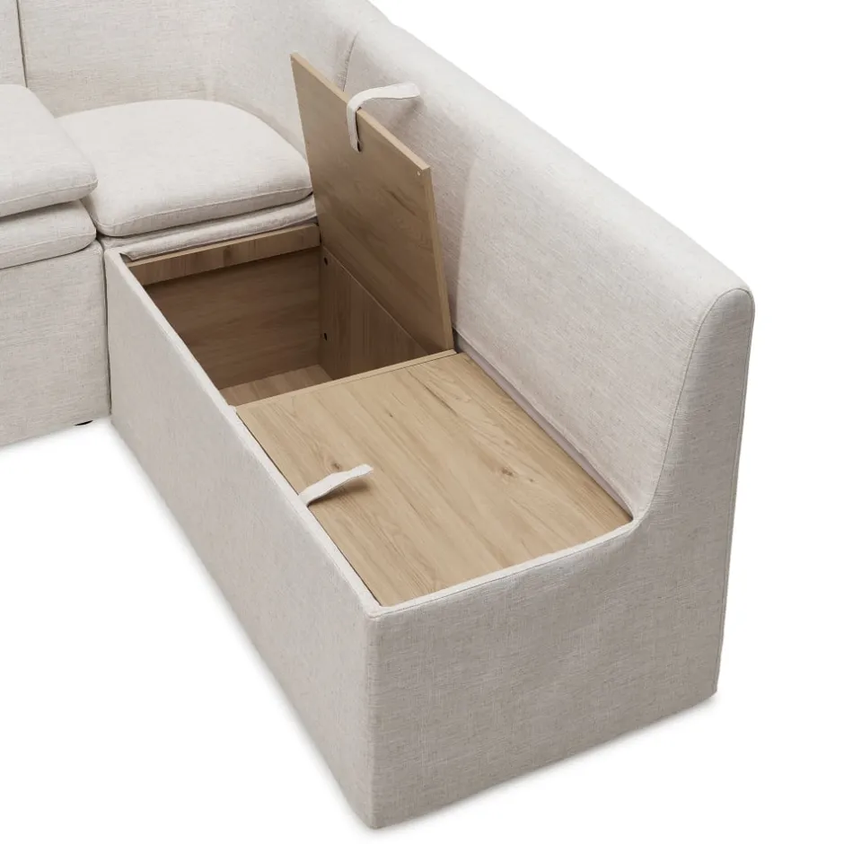 Sale Callie Slipcovered L-Shape Storage Banquette Benches