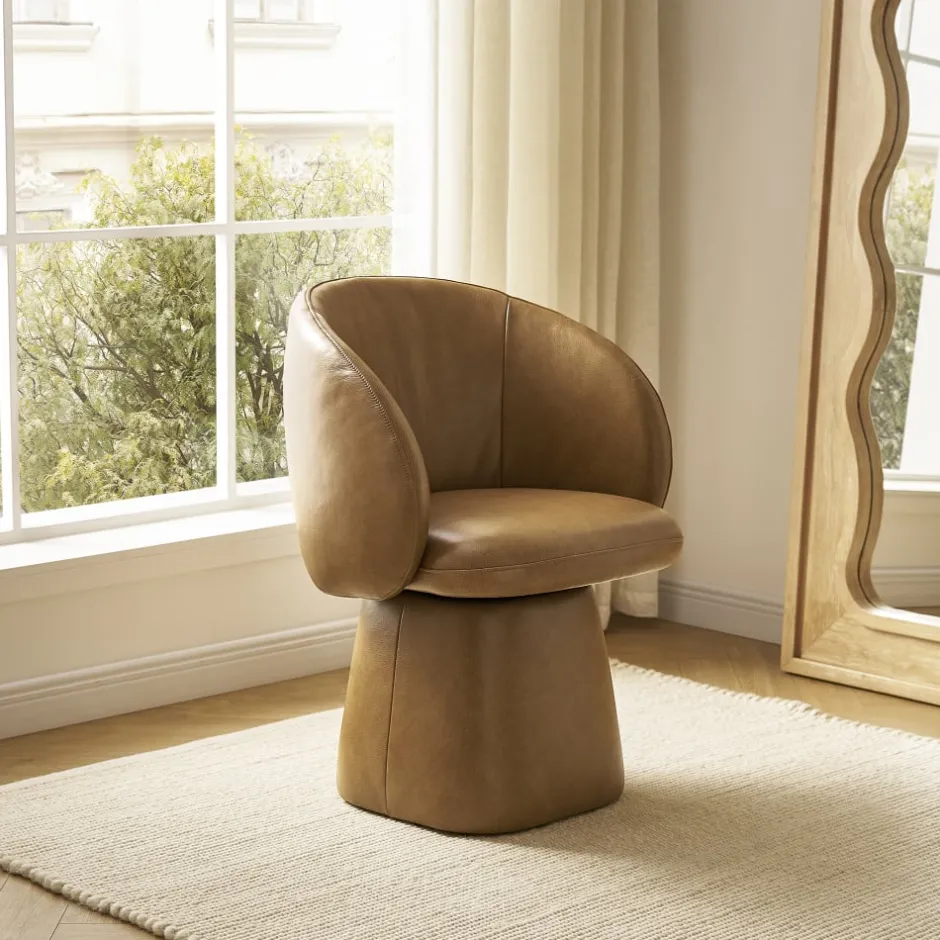 Best Cassidy Leather Swivel Chair Office Chairs|Dining Chairs