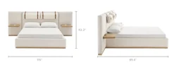 Discount Claude Performance Fabric Bed Small Bedroom Furniture|Beds & Bed Frames