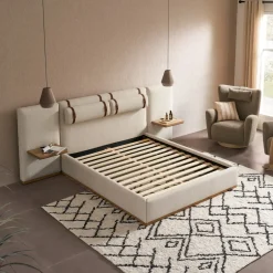 Discount Claude Performance Fabric Bed Small Bedroom Furniture|Beds & Bed Frames