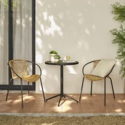 Hot Como Stackable Outdoor Dining Chair Set Small Outdoor Furniture|Outdoor Chairs & Bar Stools