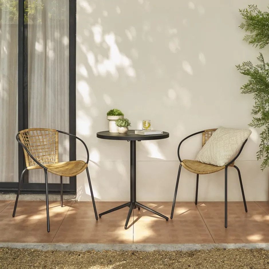 Hot Como Stackable Outdoor Dining Chair Set Small Outdoor Furniture|Outdoor Chairs & Bar Stools