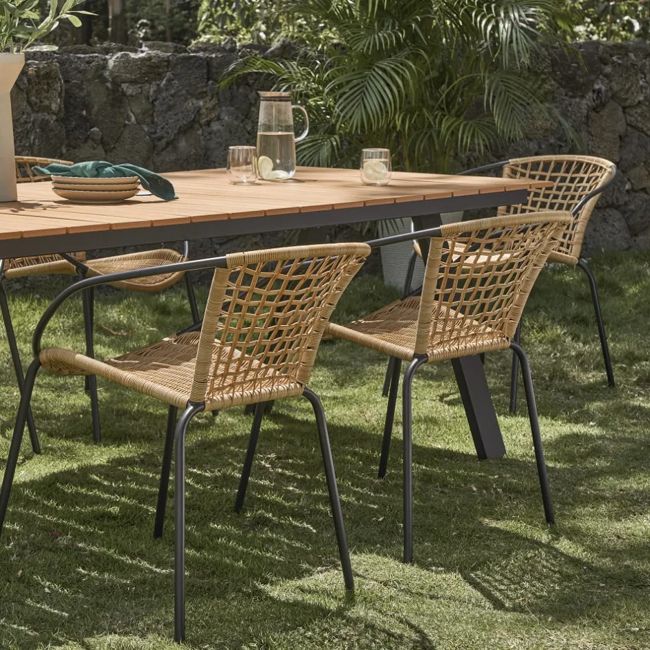 Hot Como Stackable Outdoor Dining Chair Set Small Outdoor Furniture|Outdoor Chairs & Bar Stools