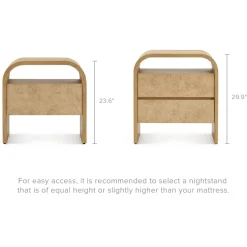 Clearance Crescent 1-Drawer Nightstand Small Bedroom Furniture|Nightstands & Bedside Tables