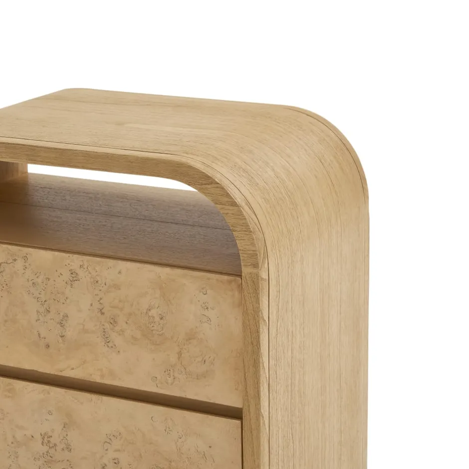 Clearance Crescent 1-Drawer Nightstand Small Bedroom Furniture|Nightstands & Bedside Tables