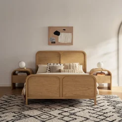 Clearance Crescent 1-Drawer Nightstand Small Bedroom Furniture|Nightstands & Bedside Tables