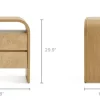 Best Crescent 2-Drawer Nightstand Small Bedroom Furniture|Nightstands & Bedside Tables
