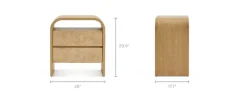 Best Crescent 2-Drawer Nightstand Small Bedroom Furniture|Nightstands & Bedside Tables