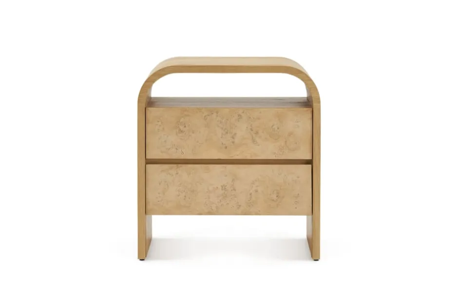Best Crescent 2-Drawer Nightstand Small Bedroom Furniture|Nightstands & Bedside Tables