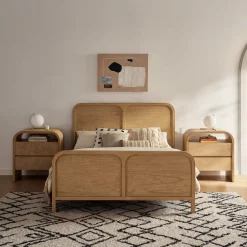 Best Crescent 2-Drawer Nightstand Small Bedroom Furniture|Nightstands & Bedside Tables