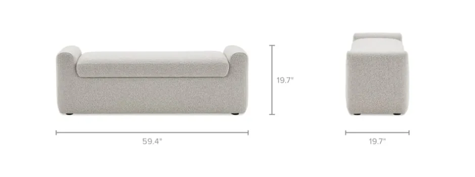 Sale Dakota Performance Bouclé Storage Bench Small Bedroom Furniture|Bedroom Benches