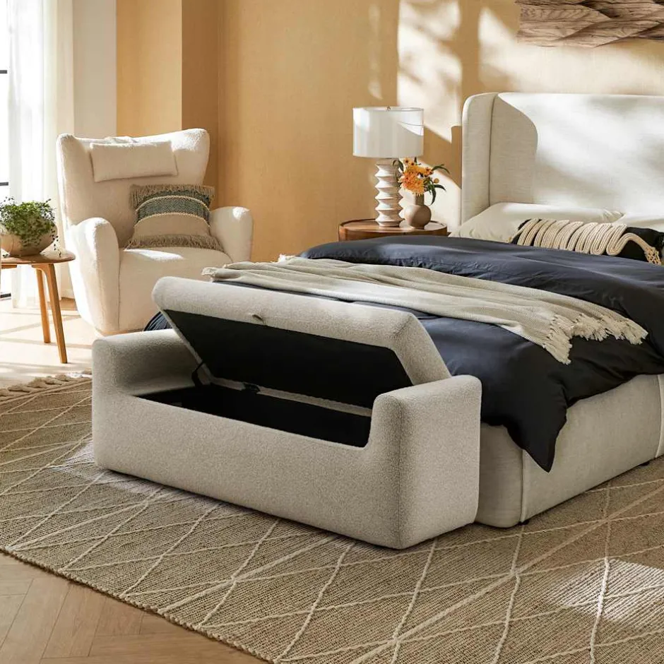 Sale Dakota Performance Bouclé Storage Bench Small Bedroom Furniture|Bedroom Benches
