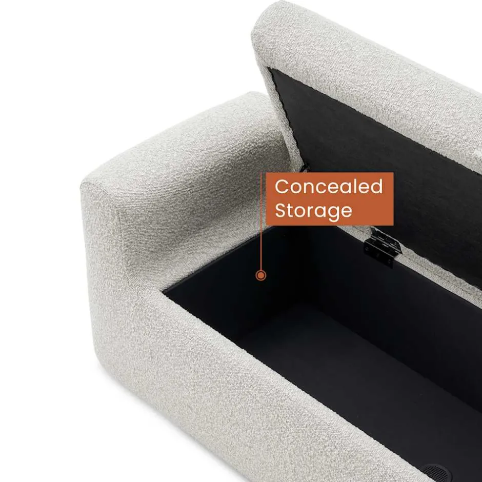 Sale Dakota Performance Bouclé Storage Bench Small Bedroom Furniture|Bedroom Benches