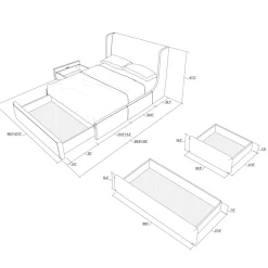 Clearance Dalton Storage Bed Small Bedroom Furniture|Beds & Bed Frames
