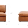 Discount Dawson Leather Armless Sofa Armchairs And Accent Chairs|Leather Sofas