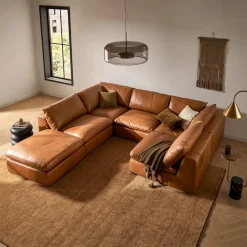 Discount Dawson Leather Armless Sofa Armchairs And Accent Chairs|Leather Sofas