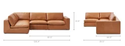 Discount Dawson Leather Chaise Sectional Sofa Leather Sofas|Sectional Sofas