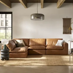 Discount Dawson Leather Chaise Sectional Sofa Leather Sofas|Sectional Sofas