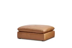 New Dawson Leather Large Ottoman Footstools, Ottomans & Poufs|Leather Sofas