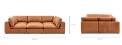 Hot Dawson Leather Pit-Sectional Sofa Leather Sofas|Sectional Sofas
