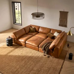 Hot Dawson Leather Pit-Sectional Sofa Leather Sofas|Sectional Sofas